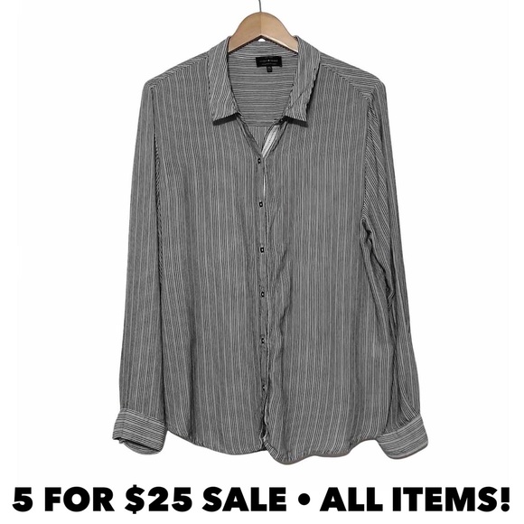 Lucky Brand Striped Gauze Blouse - Picture 1 of 12